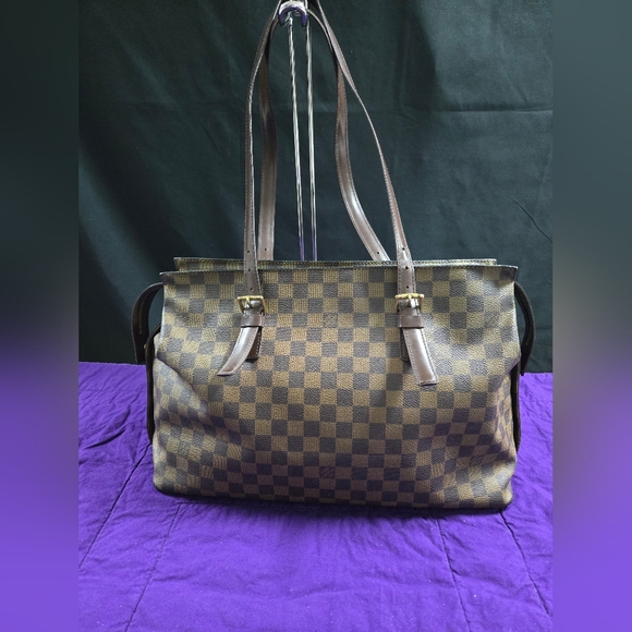 AUTHENTIC LOUIS VUITTON DAMIER EBENE CHELSEA SHOULDER BAG - Picture 4 of 14